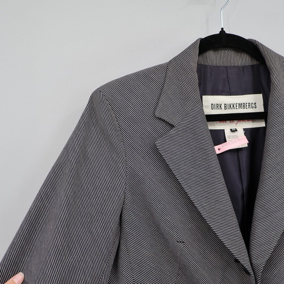 Dirk Bikkembergs Herringbone Blazer Mens 46 Gray Designer Academia Preppy Event - Picture 6 of 16